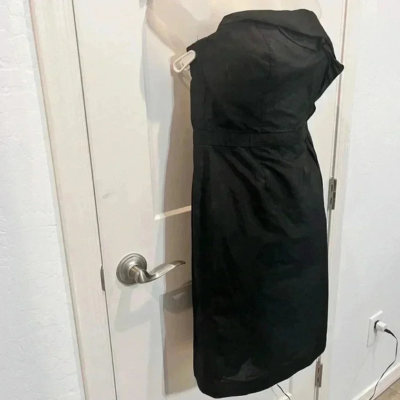 Ann Taylor strapless black dress layered size 8 cotton blend party dress - Picture 2 of 7